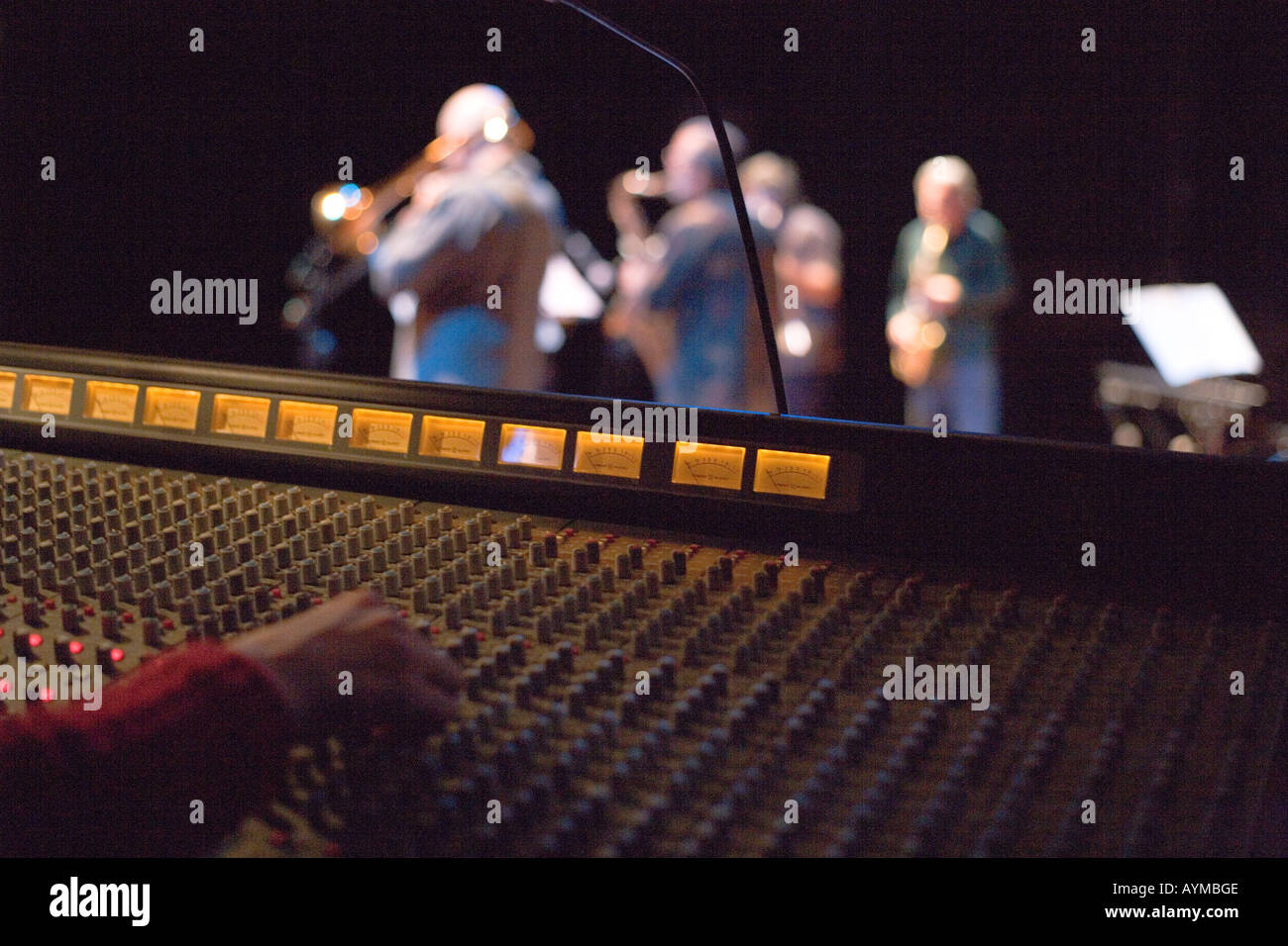 music mixer in a theater Stock Photo Alamy