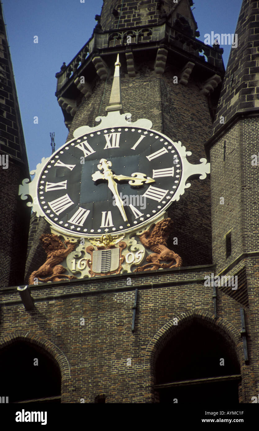 Oude Kerk Clock Delft Stock Photo