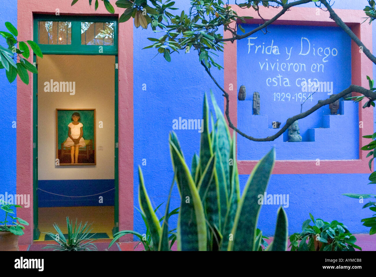 Frida Kahlo Museum in the Coyoacan area of Mexico City Stock Photo