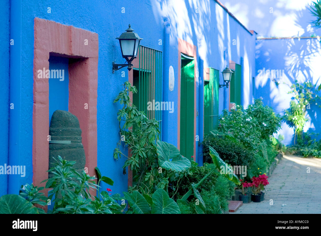 Frida Kahlo Museum in the Coyoacan area of Mexico City Stock Photo