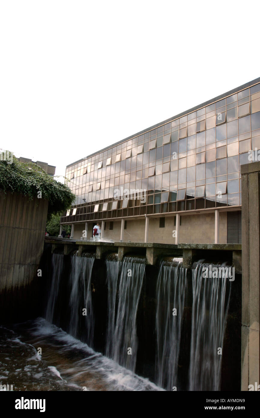 Bradford Police headquarters from The Tyrrels with waterfall feature Stock Photo Alamy