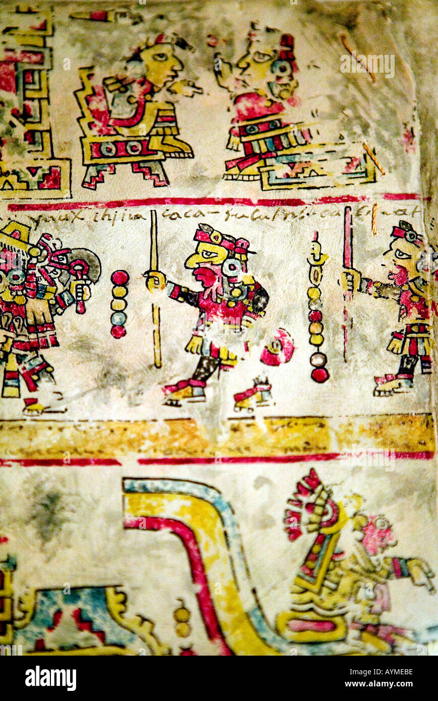 Ancient codices in the National Anthropology Museum in Chapultepec Mexico City Stock Photo