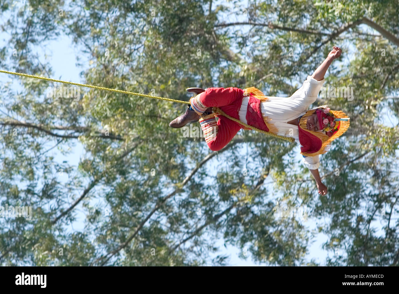 Papantla flyer outside the National Anthropology museum in Mexico City Stock Photo