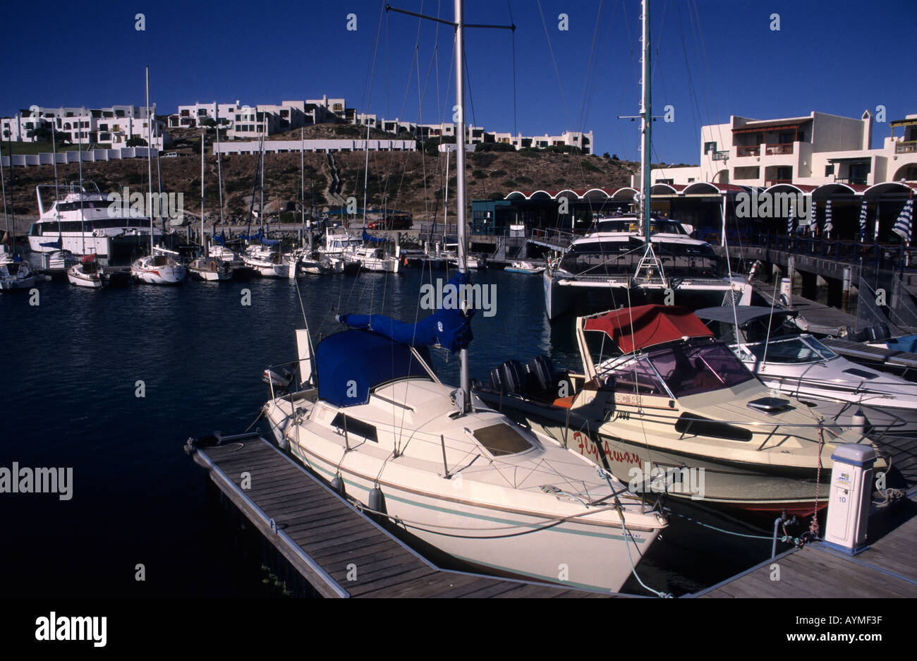 Club Mykonos on the Langebaan Lagoon Mediterranean style hotel and timeshare resort on west coast South Africa RSA Stock Photo
