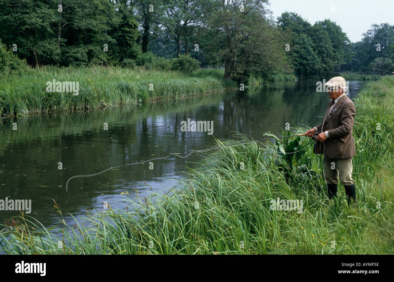 Fly Fishing on the River Test in Hampshire southern England UK Stock Photo  - Alamy