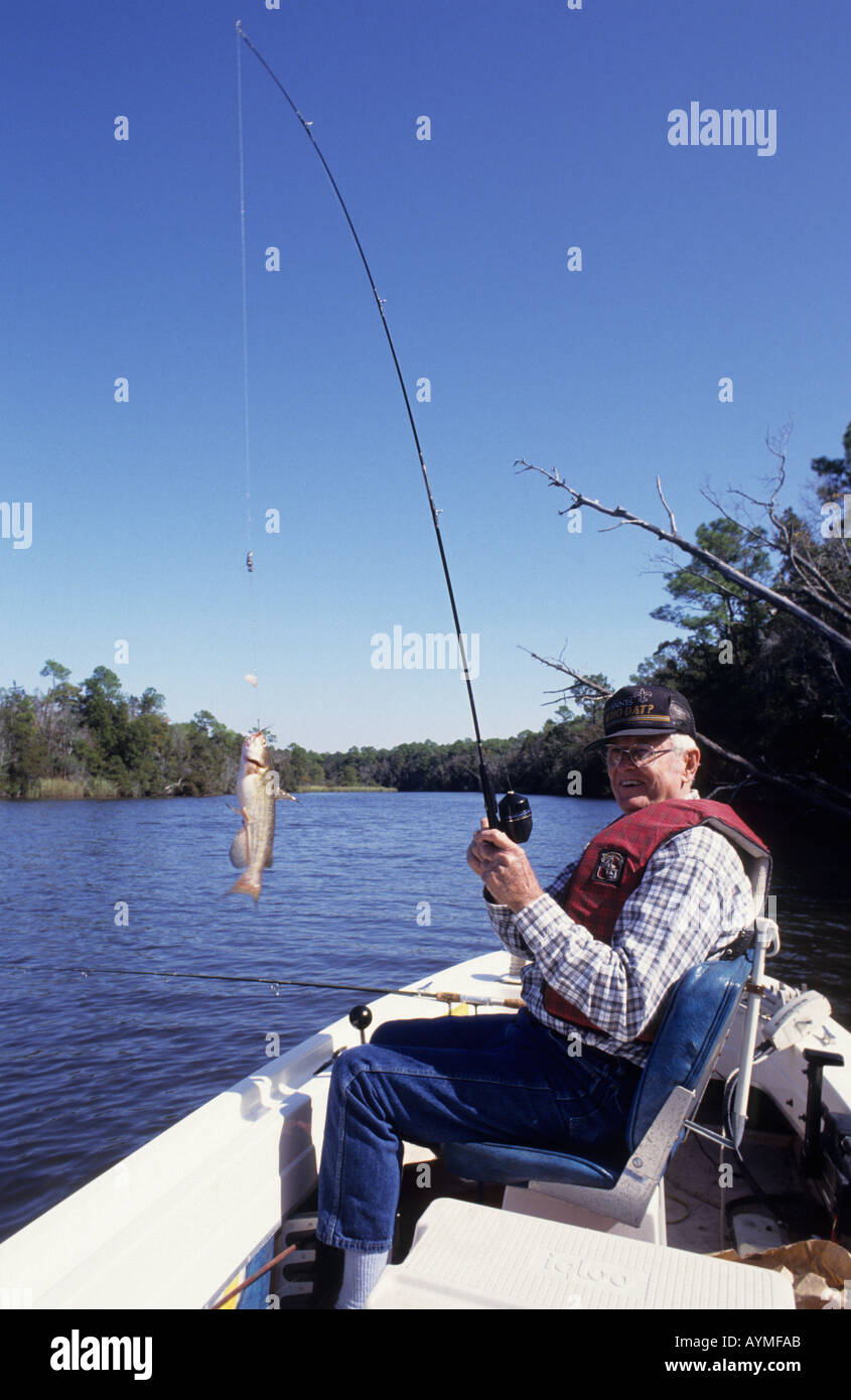 Fishing for catfish from boat Blackwater River Santa Rosa County