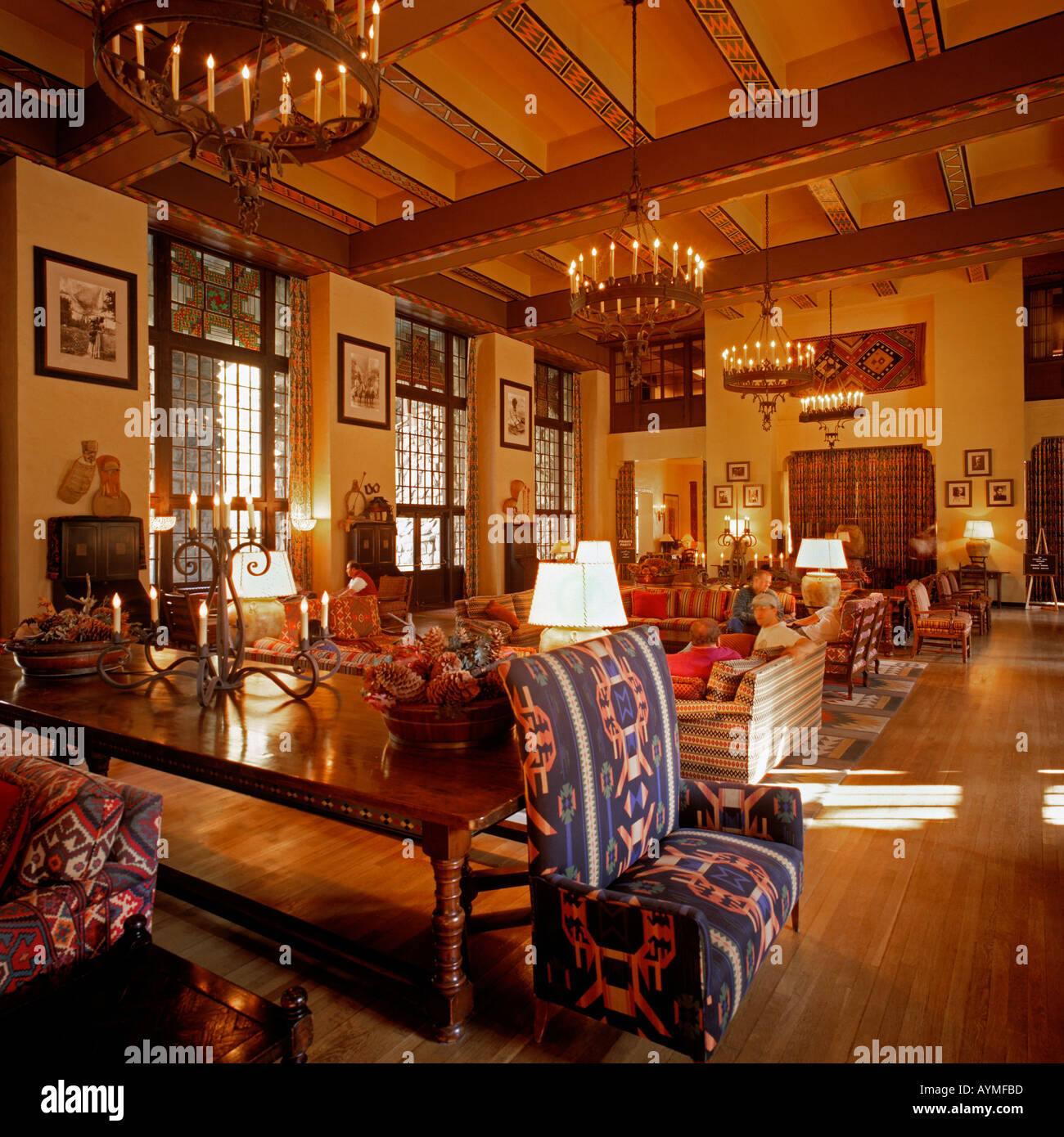Interior of AHWAHNEE LODGE built in the early days of the parks history