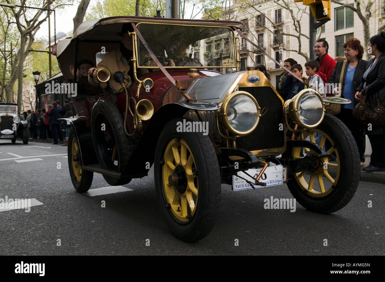 Barcelona-Sitges Vintage car rally Stock Photo