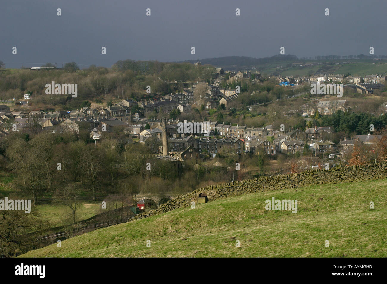 Towards Haworth from Hebden Road Oxenhope area Stock Photo Alamy