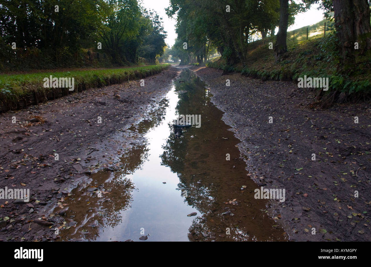 Canal emptied after devastating breach in canal bank at Gilwern