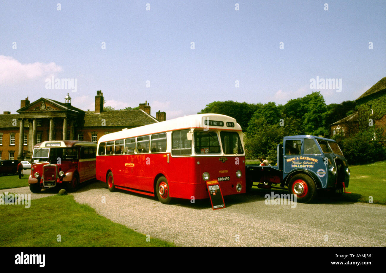 Cheshire Macclesfield Adlington Hall transport vintage buses and lorry Stock Photo