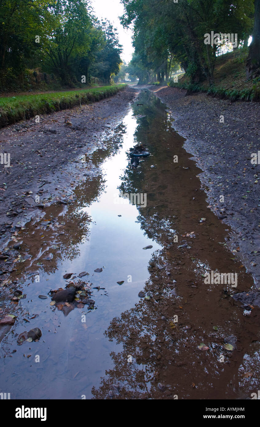 Canal emptied after devestating breach in canal bank at Gilwern