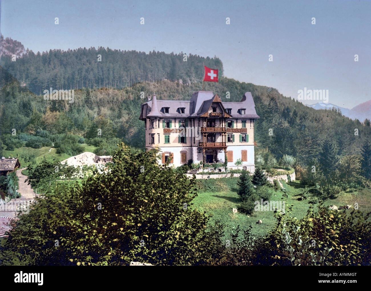 Brunig Alm Hotel, Bernese Oberland, Switzerland Stock Photo
