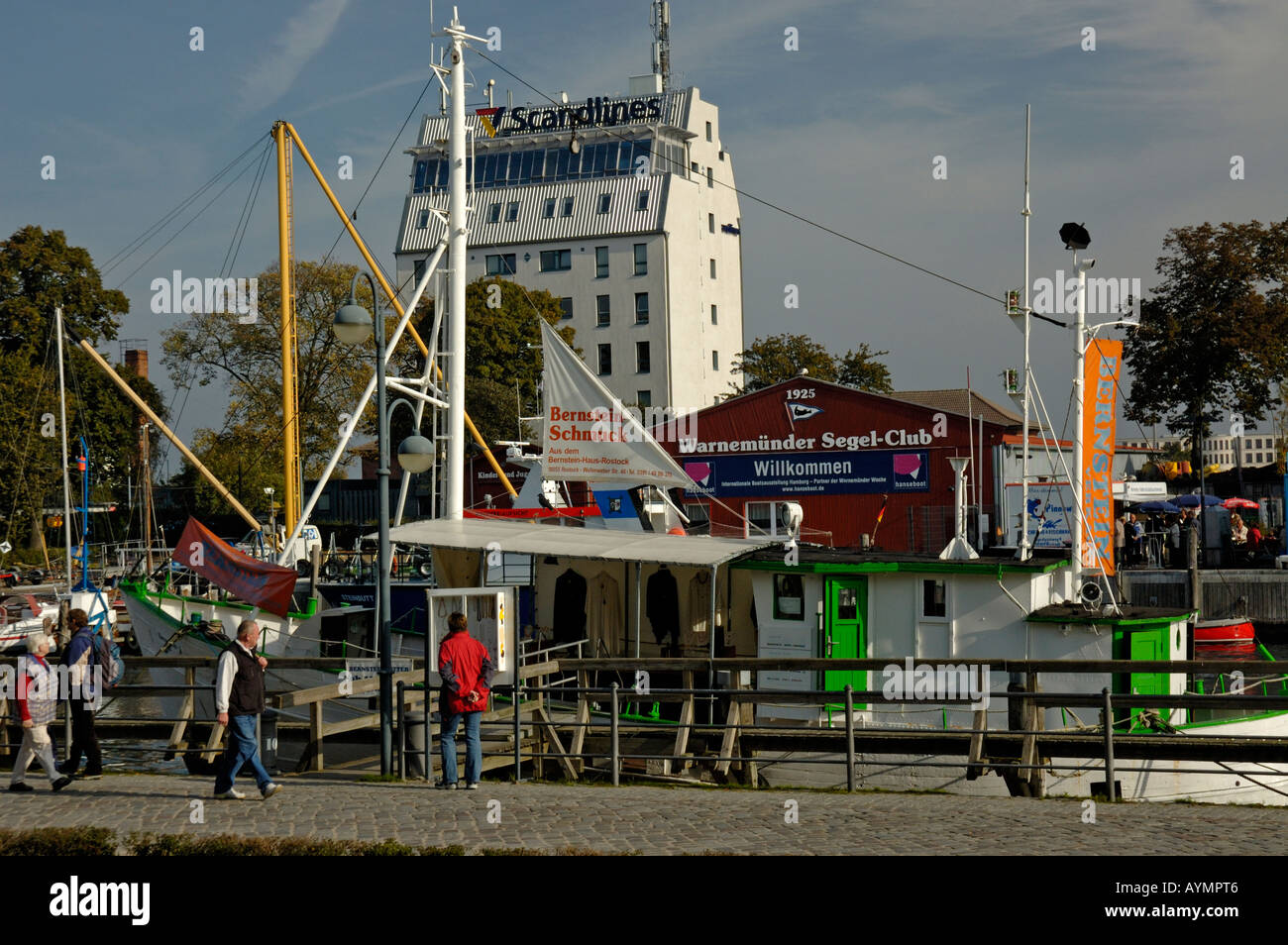Scene at Warnemuende harbour, Germany. Stock Photo
