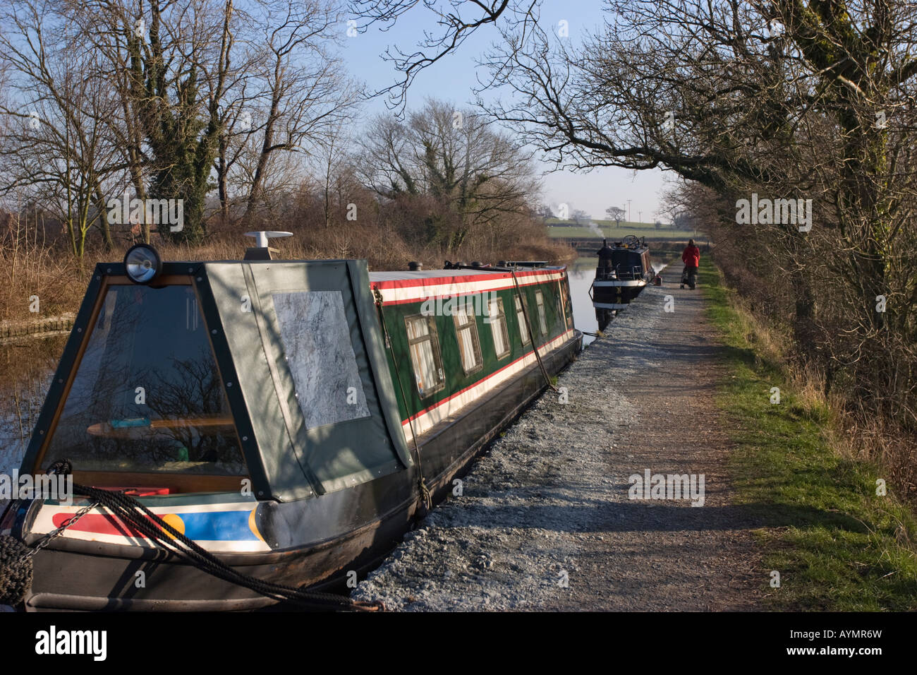 Tow path on the Lancaster Canal at Garstang Stock Photo