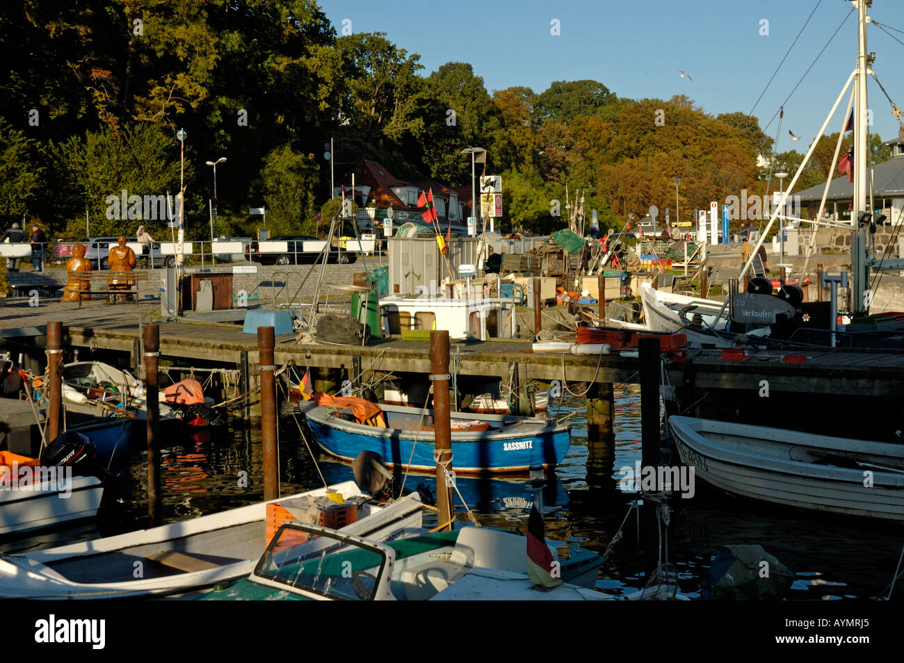 Sassnitz, Ruegen, Germany; the fishing harbour Stock Photo