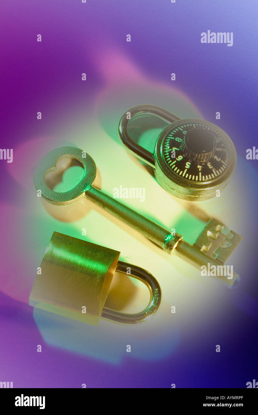 Skeleton Key with Locks Stock Photo Alamy