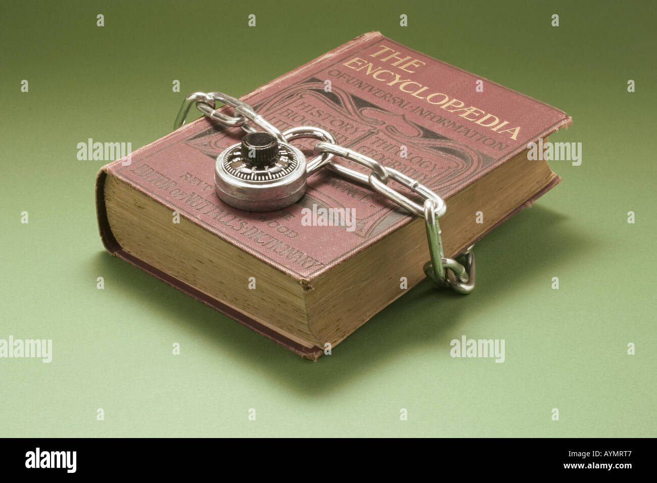 Old Book with Chain and Lock Stock Photo - Alamy