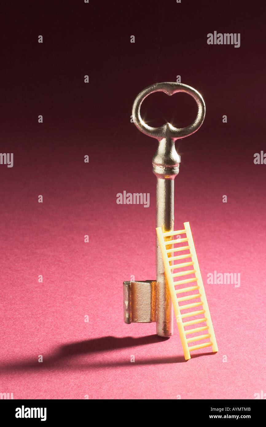 Skeleton Key with Miniature Ladder Stock Photo Alamy