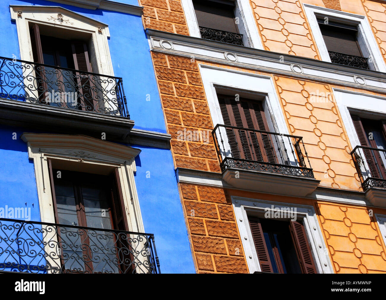 Old houses in Madrid Spain Stock Photo Alamy