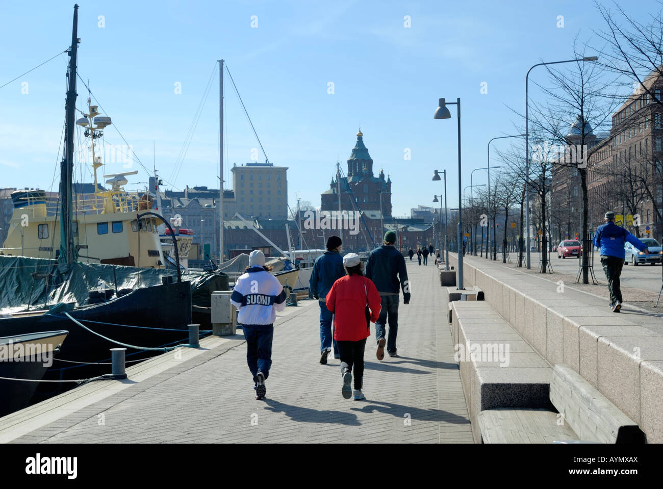 The spring activities, keeping fit at the sunny day, Helsinki, Finland ...