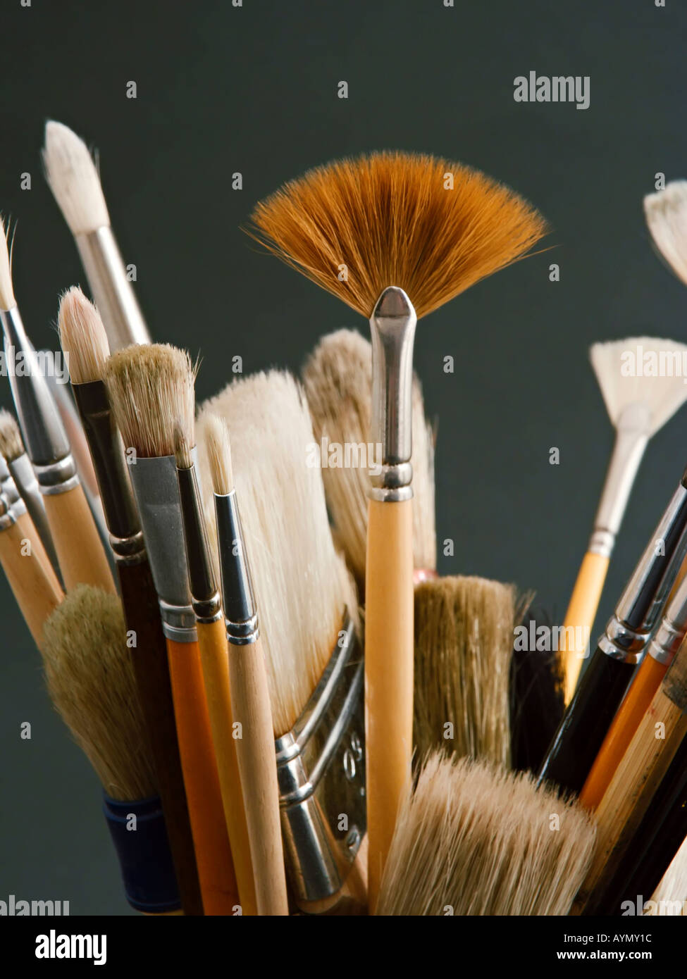 Artists brushes pot hi-res stock photography and images - Alamy