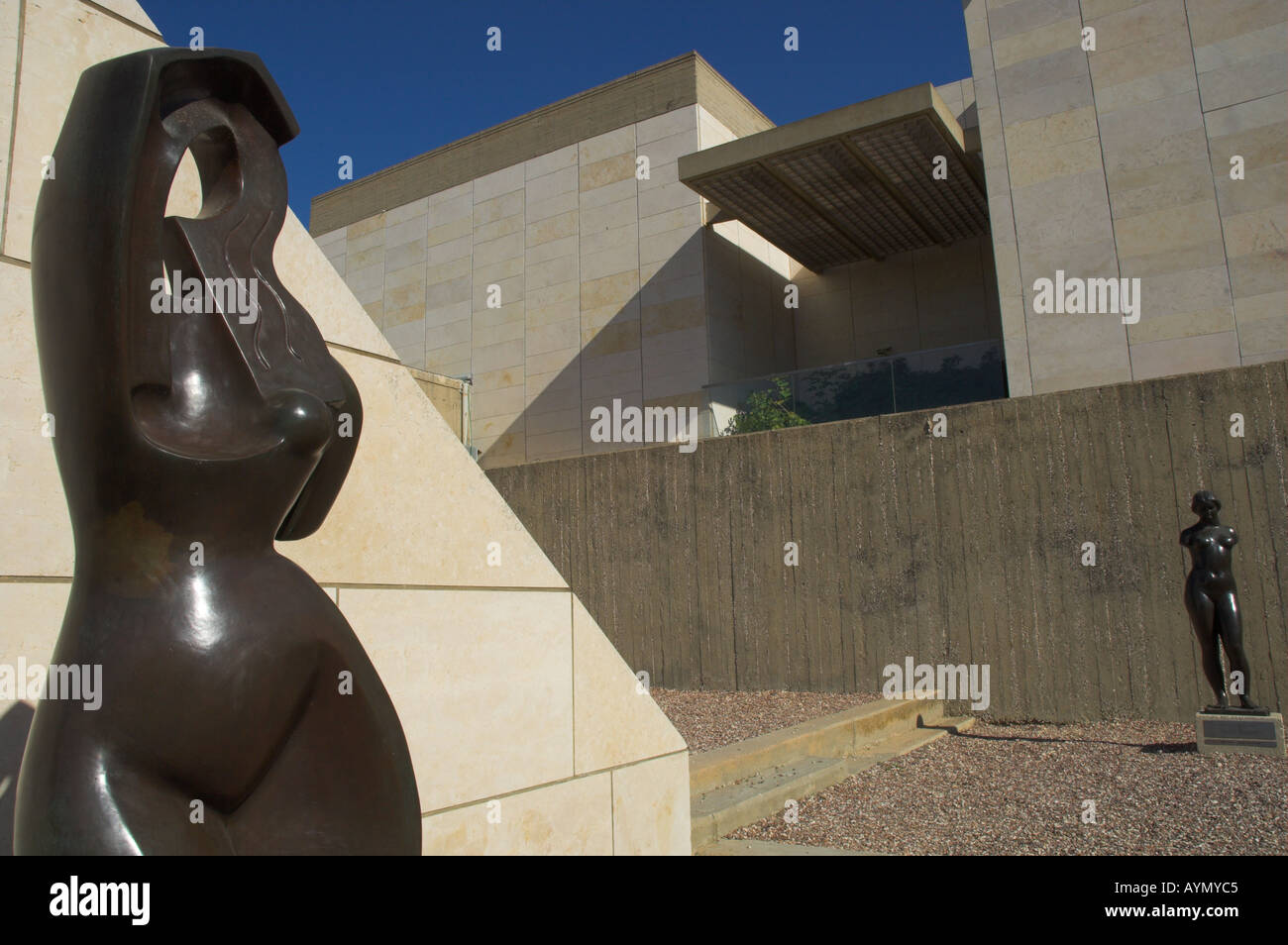 Israel Jerusalem Israel Museum Sculptures Garden view of two sculptures ...
