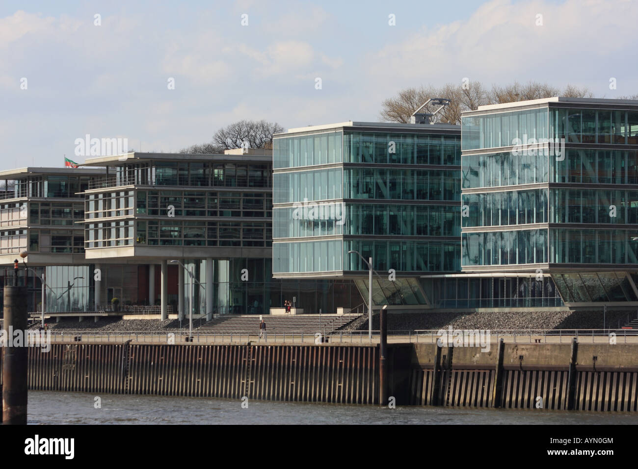 Hamburg Germany Designer Houses on the bank of the river Elbe Stock