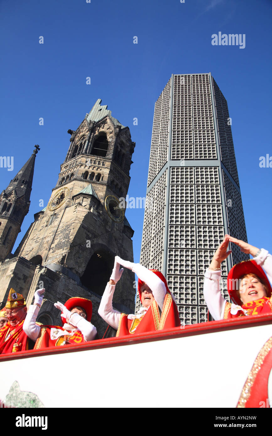 Europa Europe Germany Deutschland Berlin Kaiser Wilhelm Gedaechtniskirche Emperor William Memorial Church Karneval Carnival Stock Photo