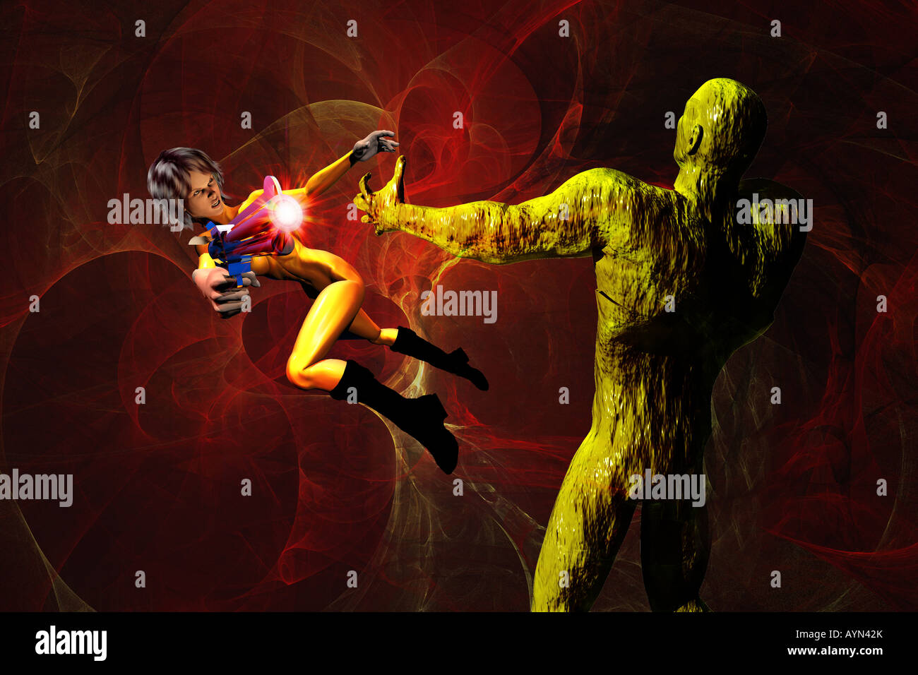 Alien shoot with gun hi-res stock photography and images - Alamy