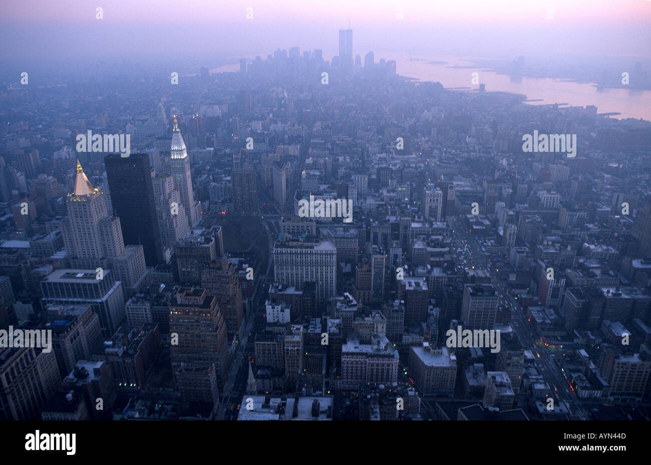 Twin towers new york aerial hi-res stock photography and images - Alamy