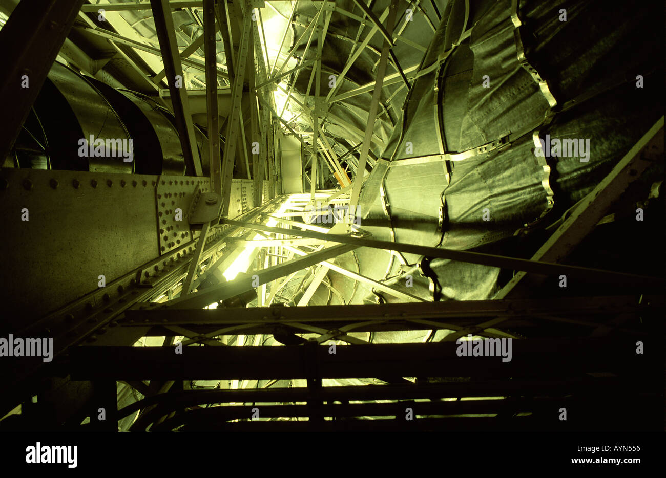 The Statue of Liberty - interior - looking up. Stock Photo