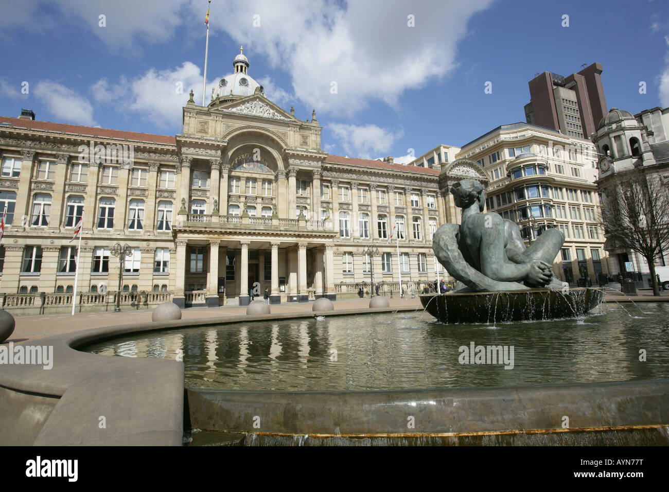 City of Birmingham, England. The water fountain at Birmingham Victoria