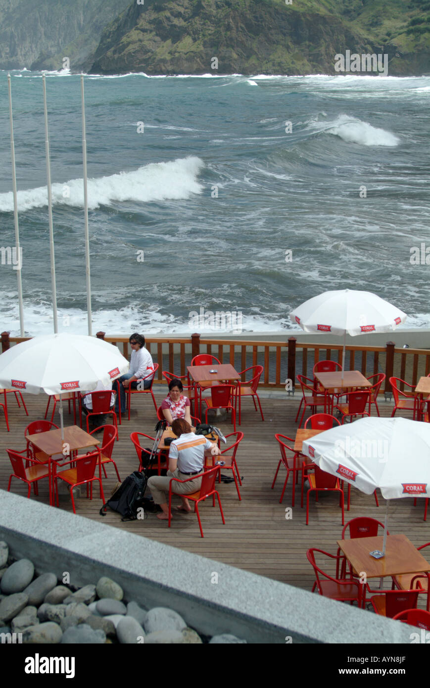 Diners at a beach restaurant in Porto da Cruz, Madeira, Portugal Stock  Photo - Alamy