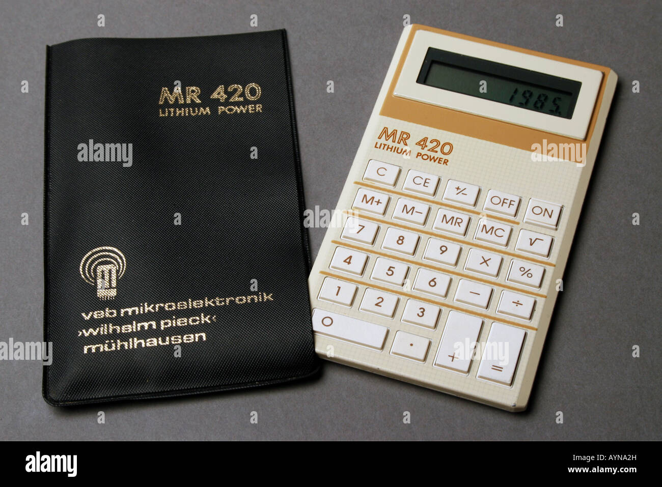 Office Office Miniature Calculator Mr 4 Lithium Power Manufactured By Veb Mikroelektronik Wilhelm Pieck Muhlhausen Project 1980s Stock Photo Alamy