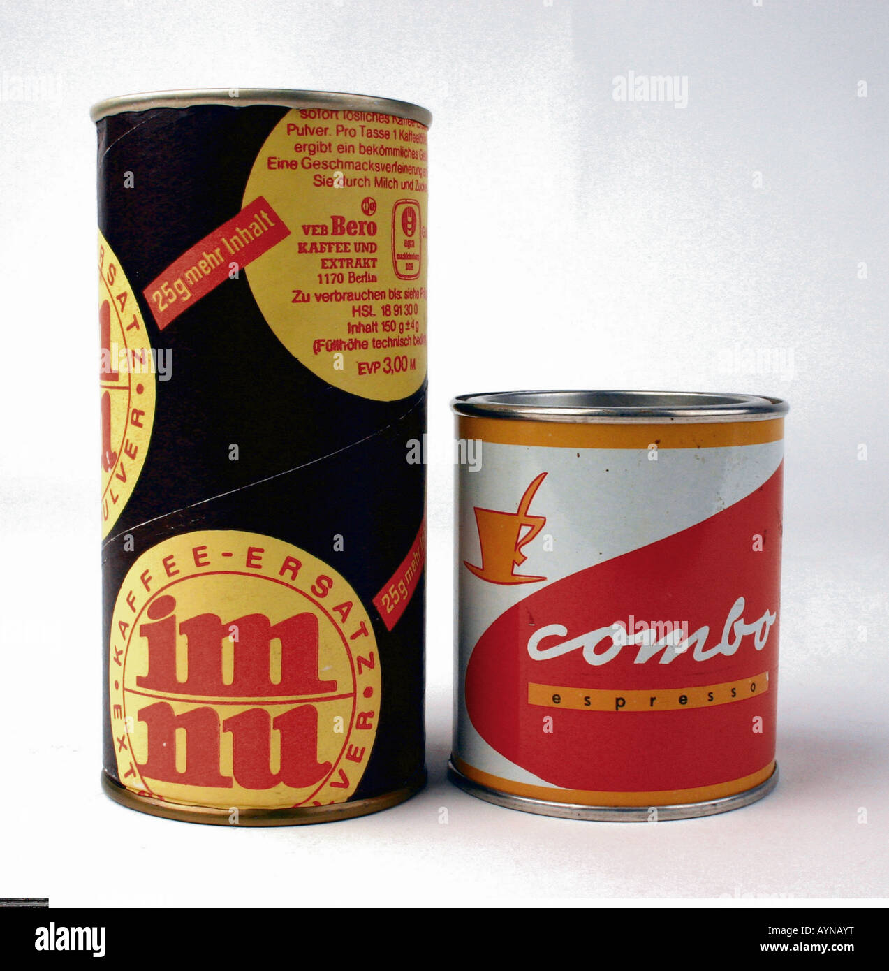 food and beverages, coffee, coffee replacement "imnu" and coffee cream,  GDR, 20th century Stock Photo - Alamy