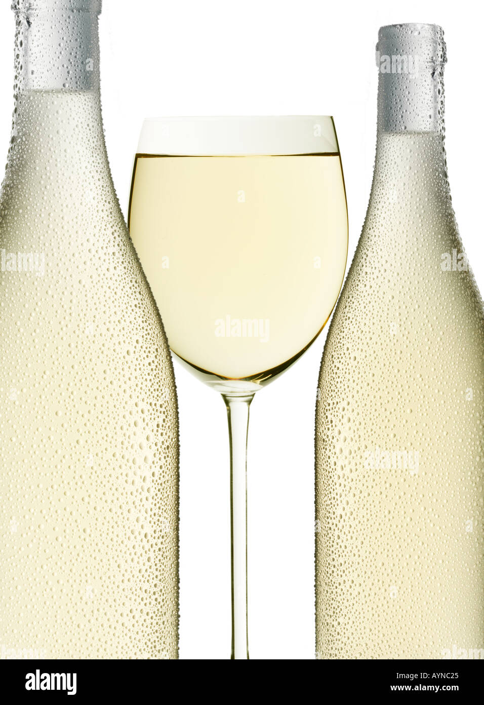 WHITE WINE ON WHITE Stock Photo