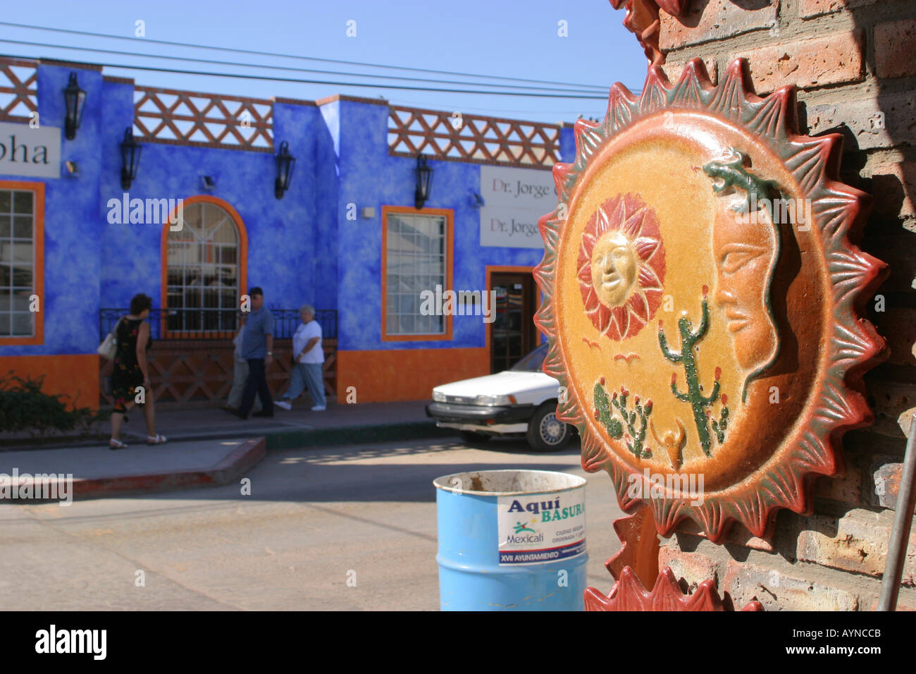Street scene in Algodones Mexico Stock Photo Alamy