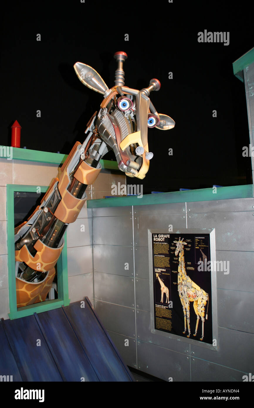 The Robot Giraffe at Futuroscope near Poitiers Stock Photo
