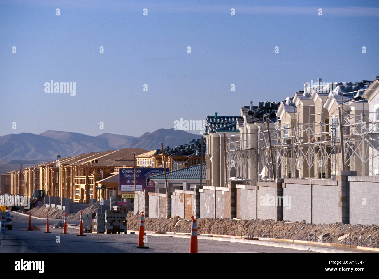 Housing construction of an entirely new neighborhood in Las Vegas