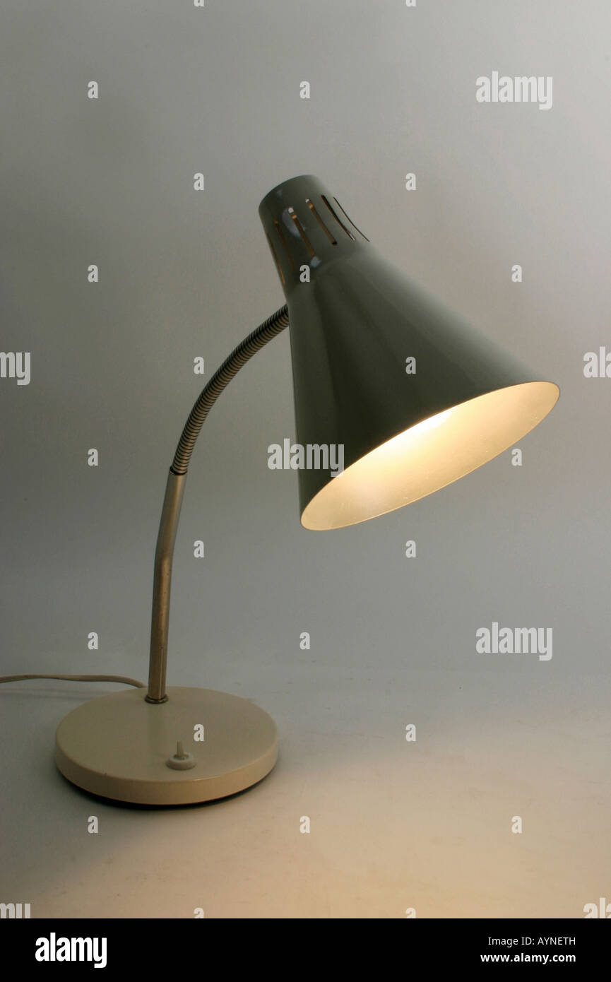 energy, lamps and light, swan neck desk lamp, produced by Fa. Reif, Dresden, GDR, 1960s, Stock Photo