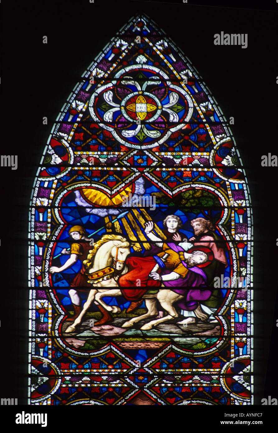 Stained glass window Cathedral UK Europe Stock Photo - Alamy