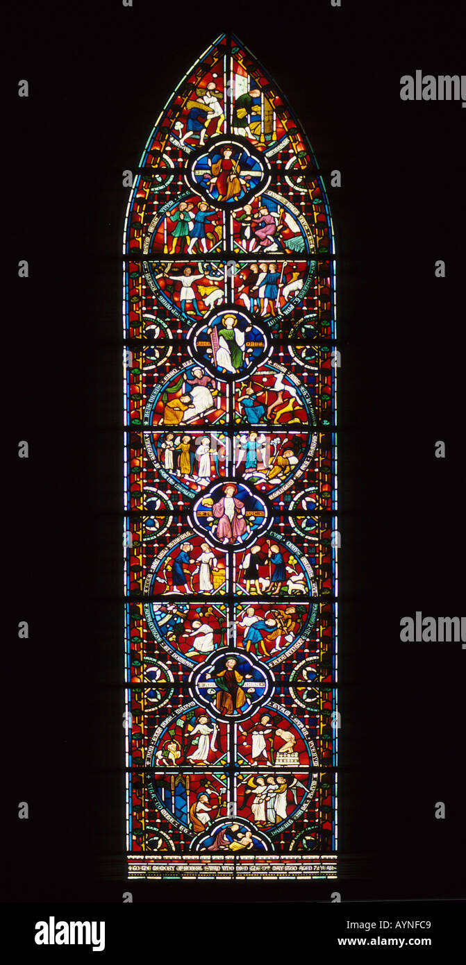 Stained glass window Cathedral UK Europe Stock Photo - Alamy