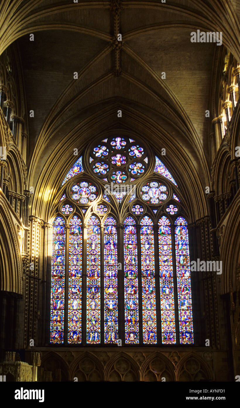 Stained glass window Cathedral UK Europe Stock Photo - Alamy