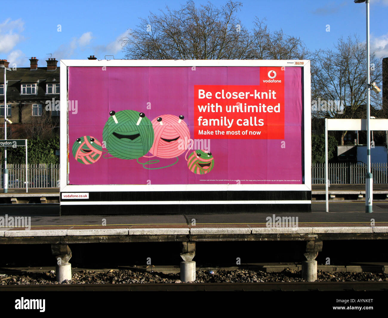 Vodafone advertising billboard, East Croydon Station, UK Stock Photo