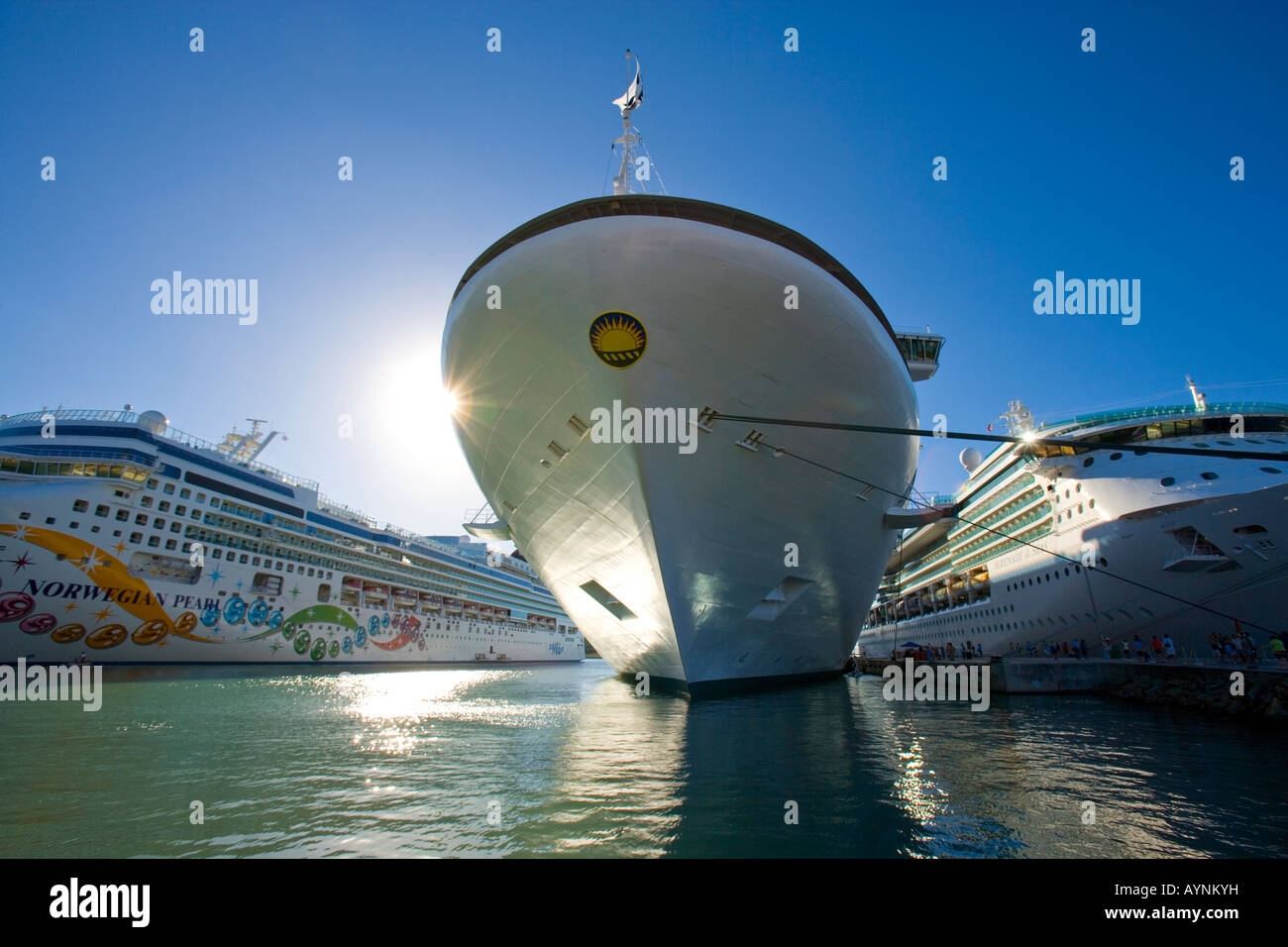 Cruise ship in port, Antigua Stock Photo Alamy