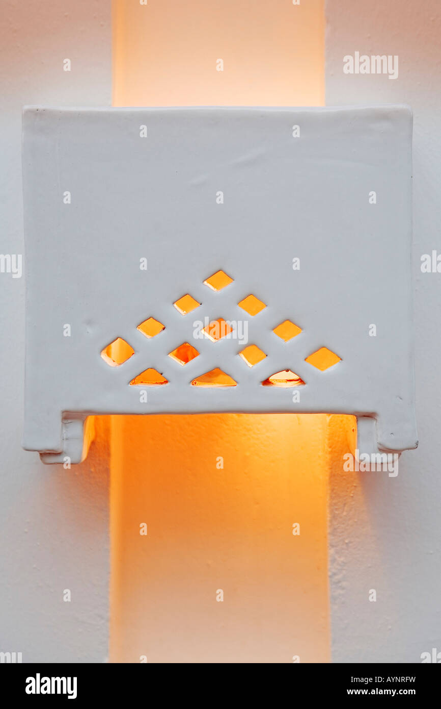 Ceramic lamp on a terrace Stock Photo