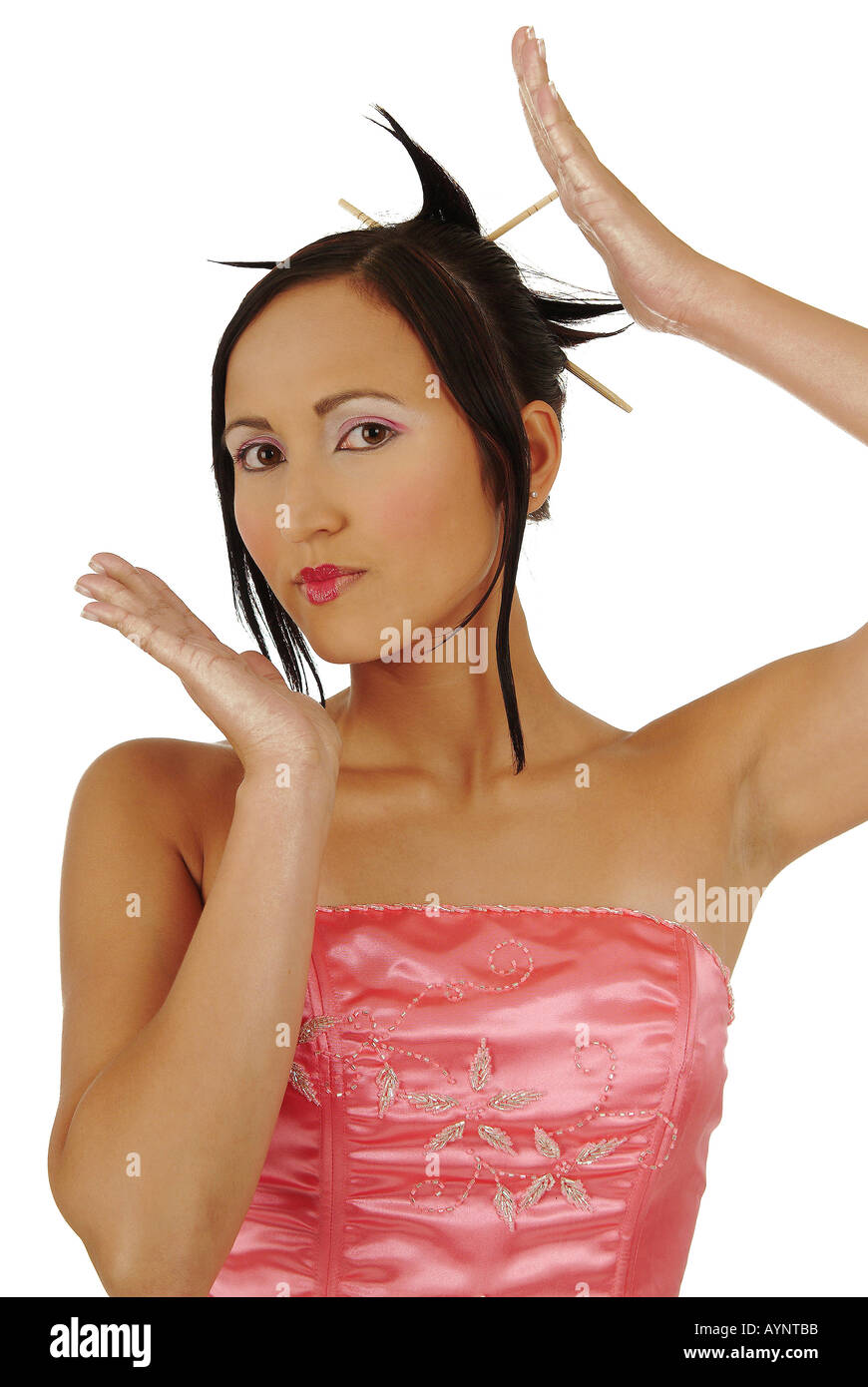 Junge asiatisch aussehende Frau Tai Chi Stock Photo