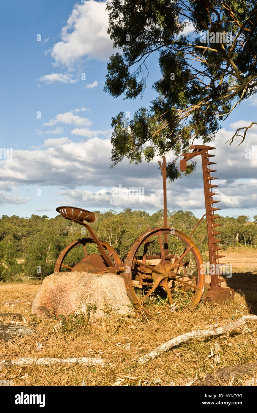 Abandoned farm machinery Stock Photo