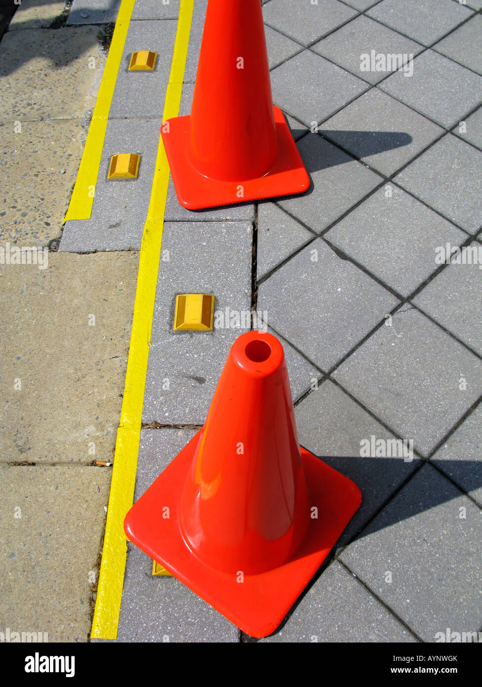 Road warning cones, close-up, Washington DC, USA Stock Photo